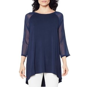 NWT Elaine Kim Rollie Jersey Tunic w/Leather